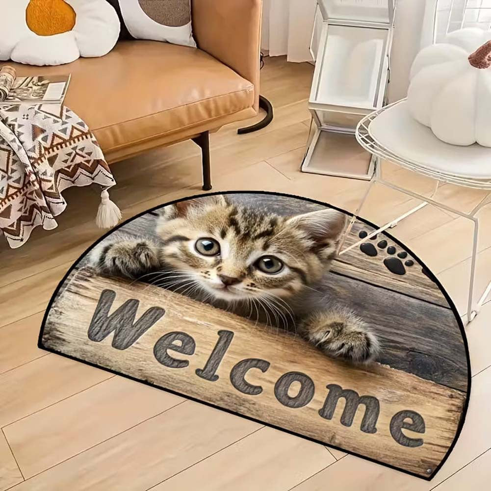 Decorative Cat Welcome Mat Bowlift