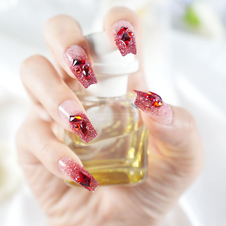 Glamorous Rhinestone Press-On Nail Set Bowlift