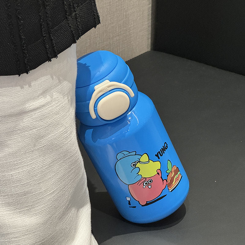 Women's Stainless Steel Water Bottle with Funny Cartoon Design Bowlift
