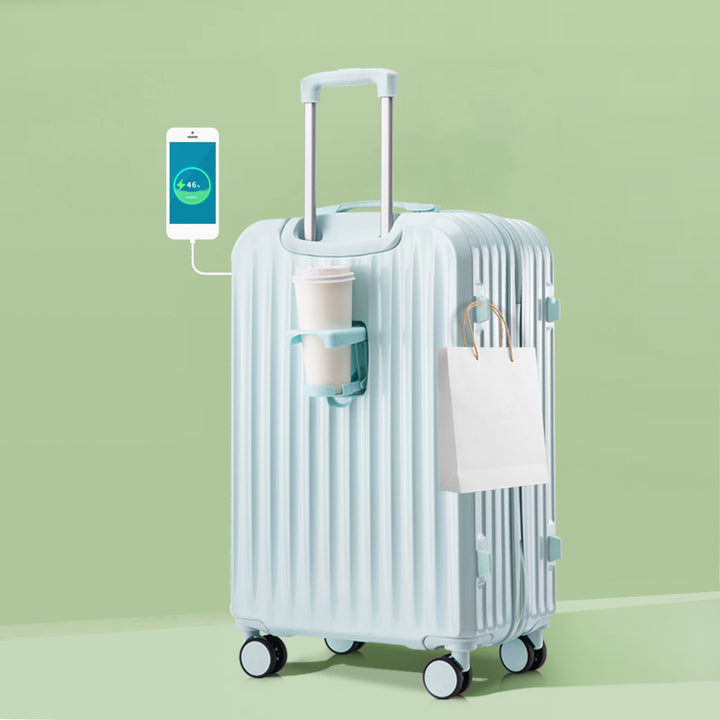 Unisex Smart Charging Hard-Shell Travel Suitcase Bowlift