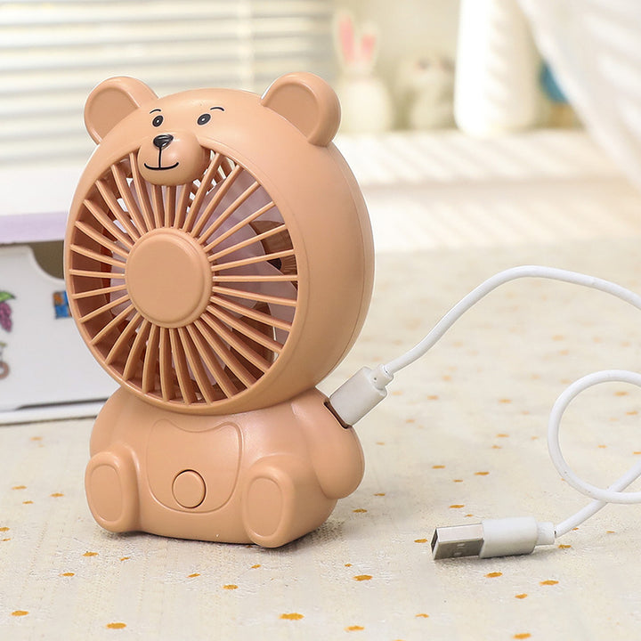 Women's Portable Mini Fan in Bear Design Bowlift