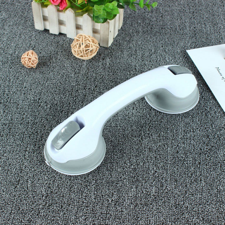 Ergonomic Suction-Mount Safety Grab Handle With Dual Vacuum Cups For Bathroom Support
