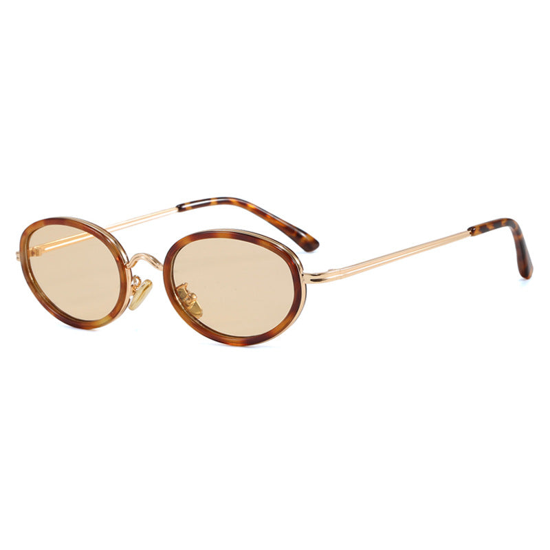 Ladies elegant round sunglasses with stylish metal frame Bowlift