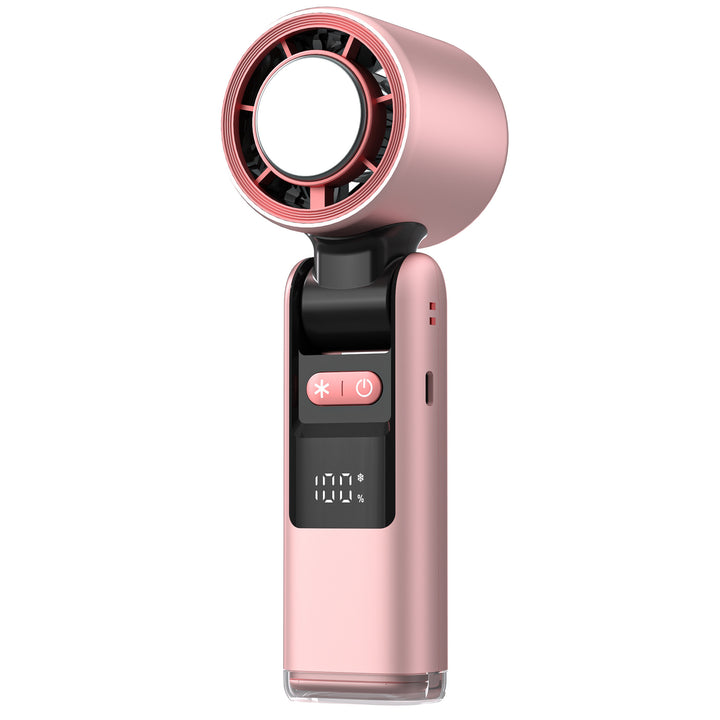 Ladies Portable High-Performance Handheld Fan with LCD Display and Temperature Control Bowlift