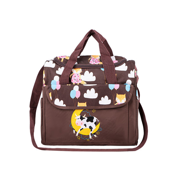 Multifunctional diaper bag with integrated changing mat Bowlift