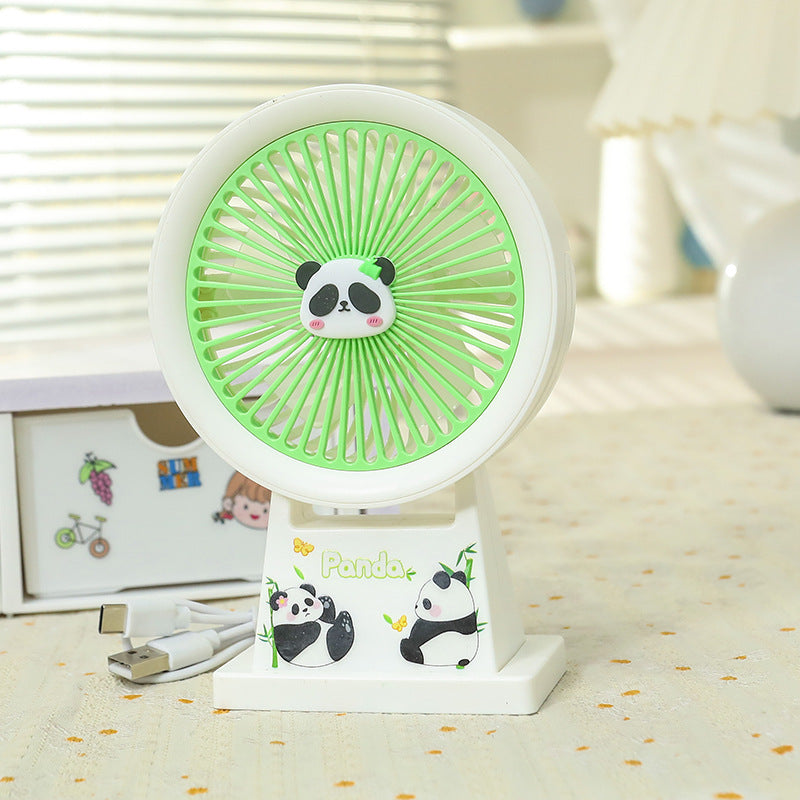 Ladies Portable Panda USB Desk Fan Bowlift