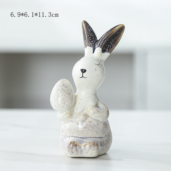 Whimsical Decorative Bunny Sculpture Bowlift