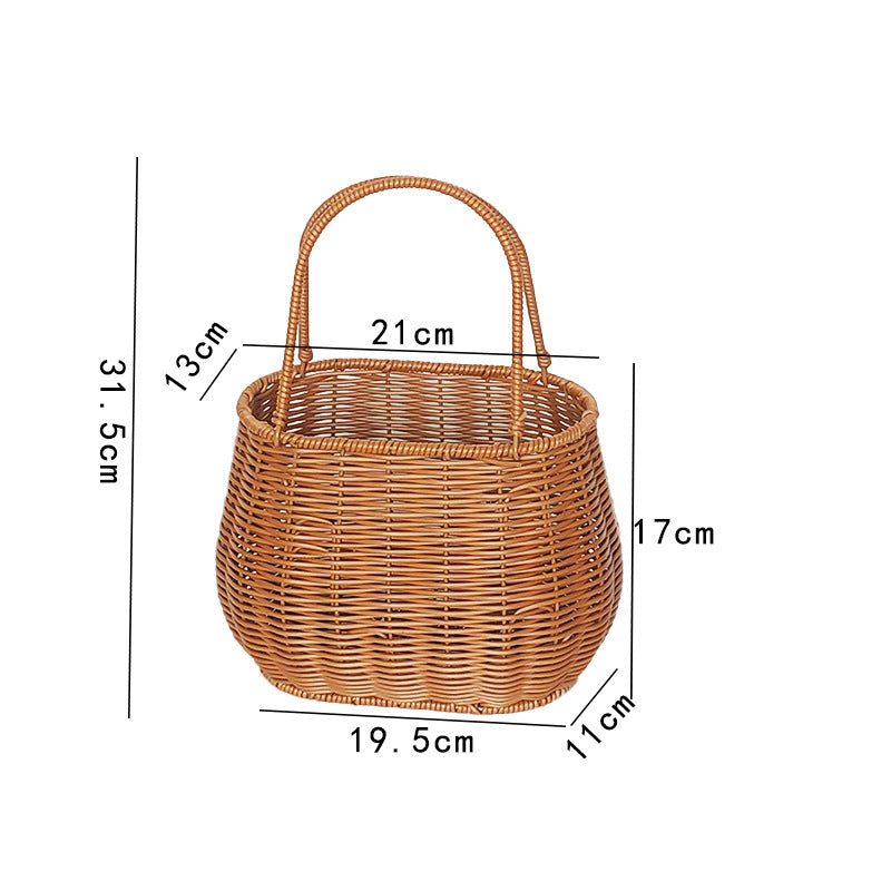 Handcrafted Wicker Storage Basket with Handle Bowlift