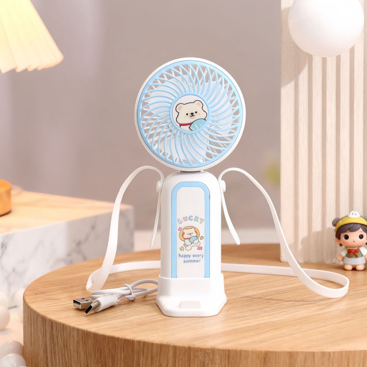 Women Portable USB Hand Fan with Playful Animal Design Bowlift