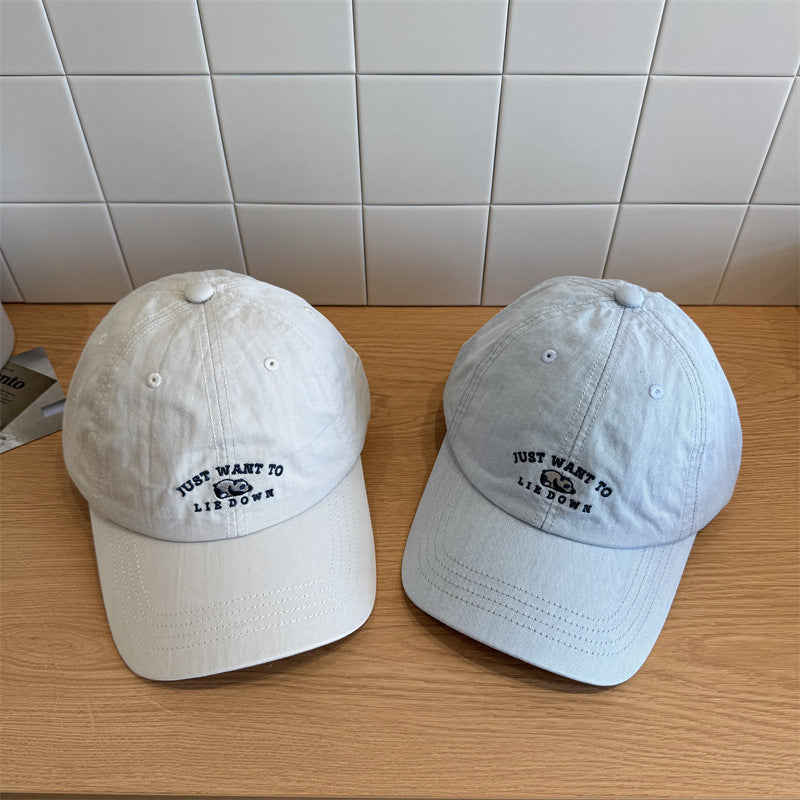 Women's Casual Embroidered Adjustable Baseball Cap Bowlift