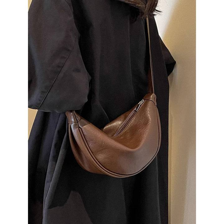 Sleek Leather Hobo Bag Bowlift