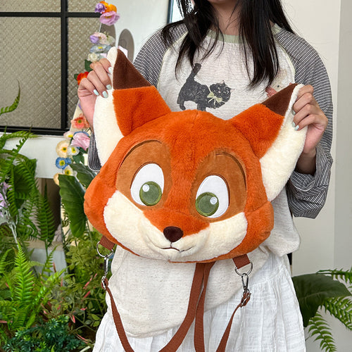 Plush backpack with cute fox design Bowlift
