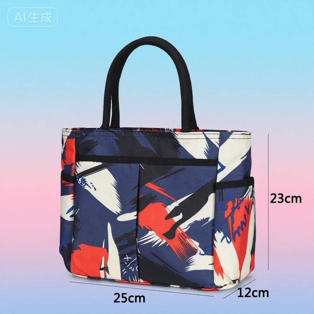 Floral Print Multi-Pocket Tote Bag Bowlift