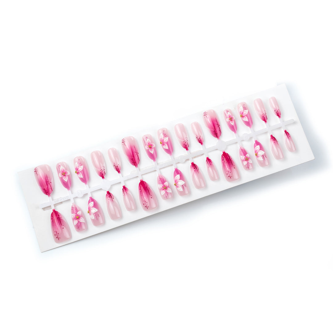 Floral-Inspired 3D Press-On Nail Art Bowlift