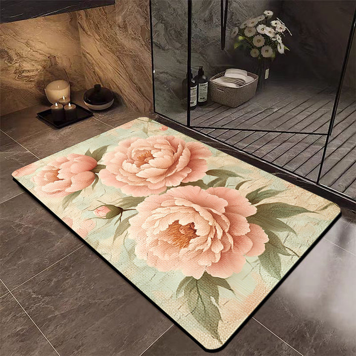 Luxury Floral Bathroom Mat Bowlift