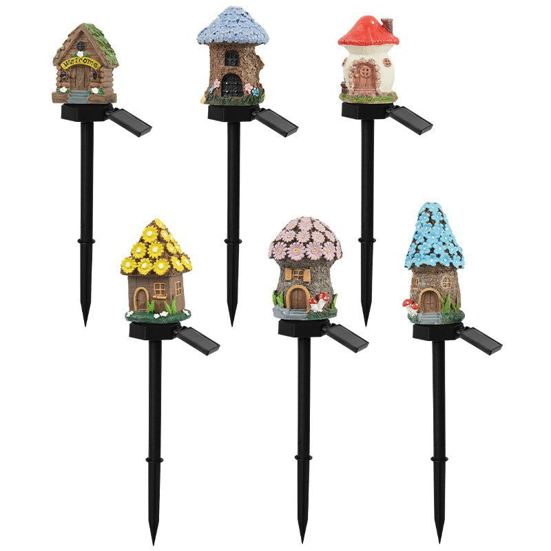 Solar Mushroom House Garden Stake Light With Rechargeable Battery Bowlift