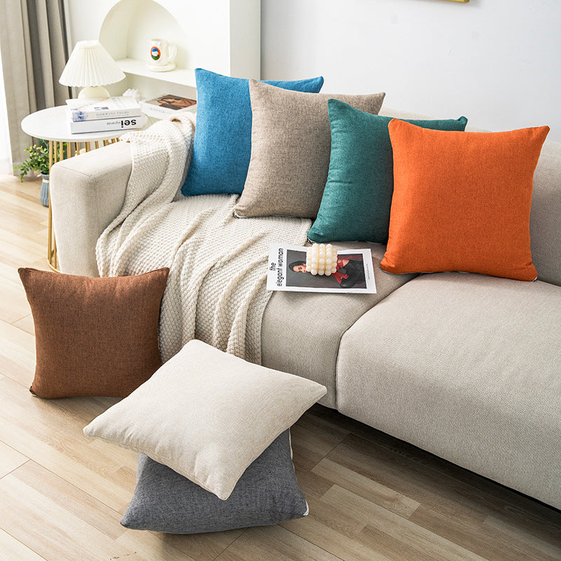 Square Textured Linen Cushion Cover With Hidden Zipper And Removable Insert Support