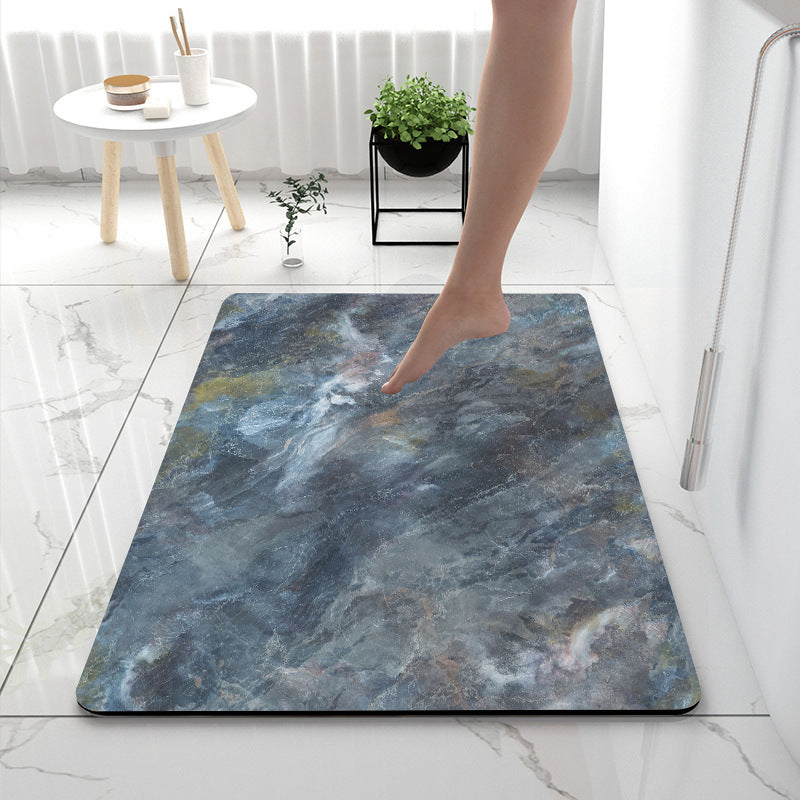 Soft Print Abstract Marble Bath Mat Bowlift