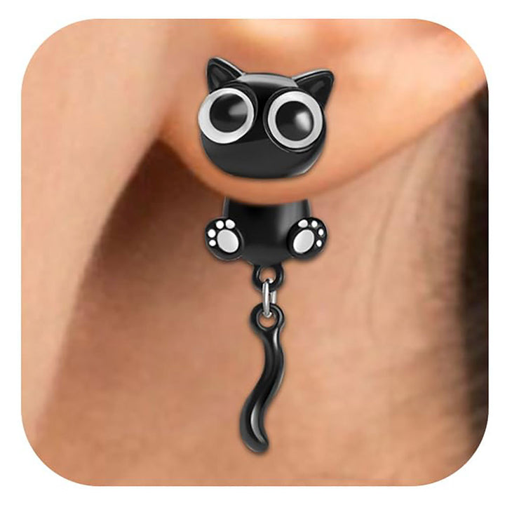 Playful Cat Dangle Earrings Bowlift