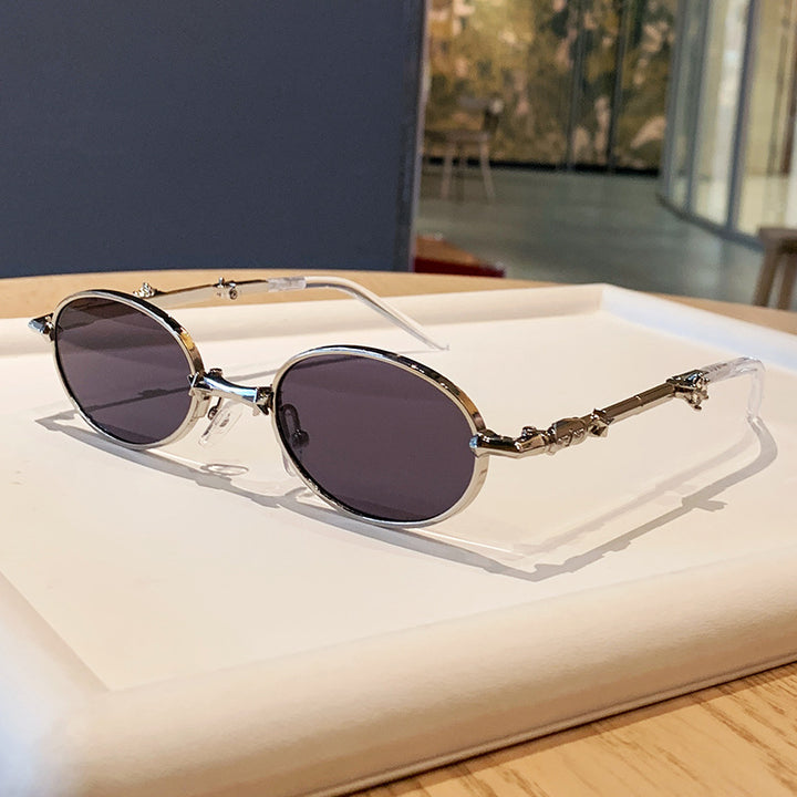 Women's fashionable glasses with elegant metal frame and lightly tinted lenses Bowlift