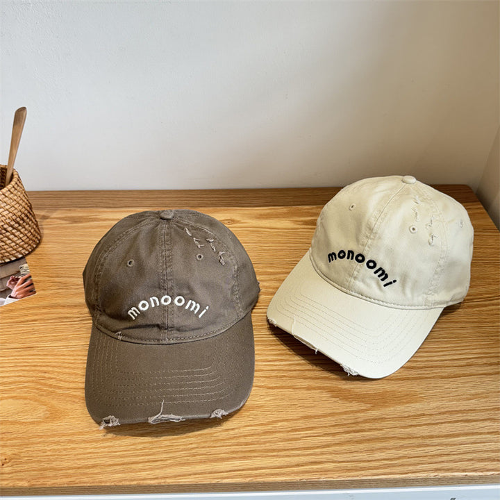 Women's Distressed Cotton Baseball Cap Bowlift