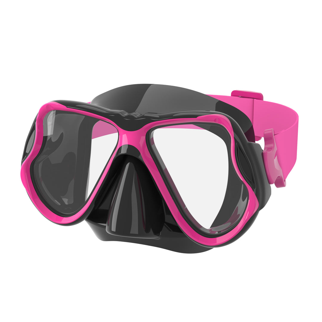High-quality diving mask with flexible silicone rim and wide field of view Bowlift