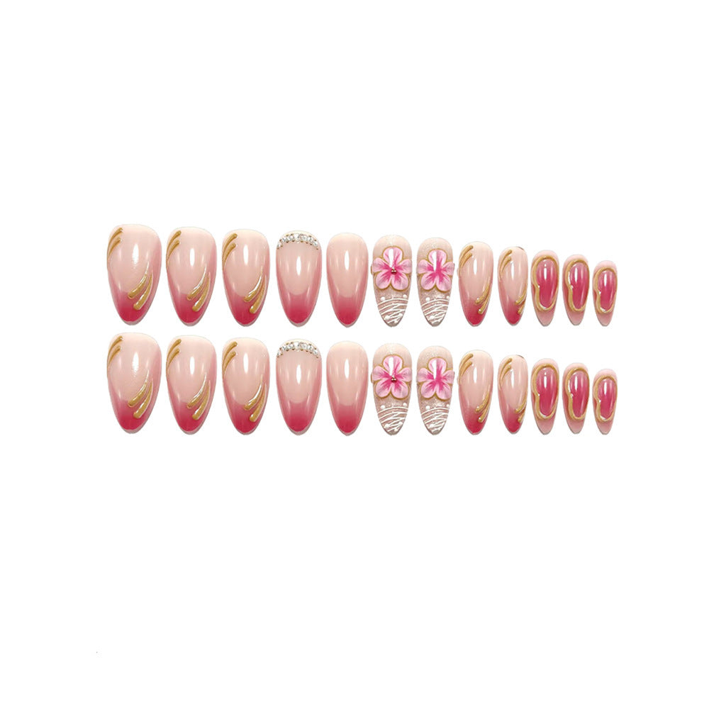 Artificial nails with floral and glamorous accents Bowlift
