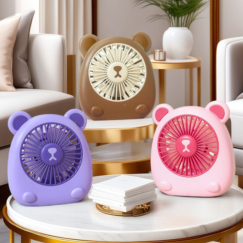 Women Portable Mini Table Fan in Cute Bear Design Bowlift