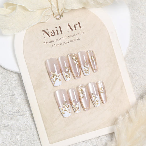 Floral Design Press-On Nail Set Bowlift