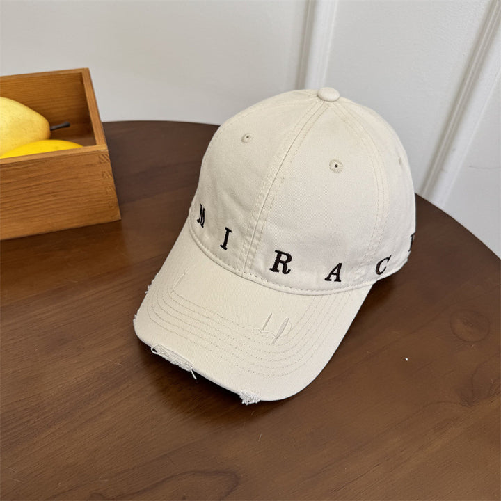 Women's Distressed Denim Baseball Cap Bowlift
