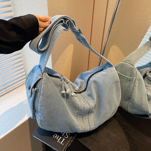 Soft Denim Sling Bag Bowlift