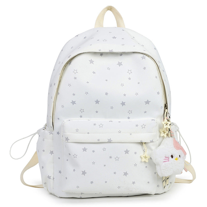 Starry Patterned Plush Backpack Bowlift