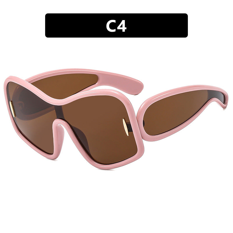 Women’s futuristic sunglasses with extra wide design and protective UV filter Bowlift