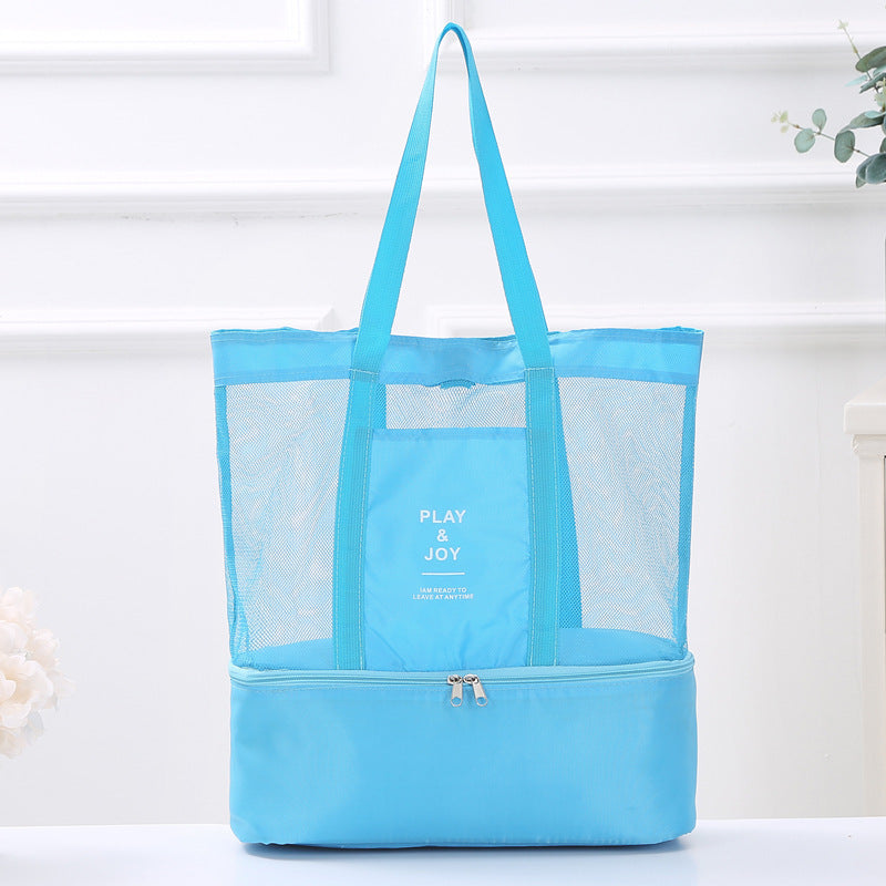 Versatile Multi-Pocket Mesh Beach Tote Bowlift