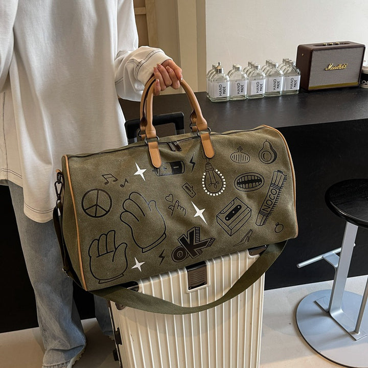 Travel bag with unique gray faux leather design Bowlift