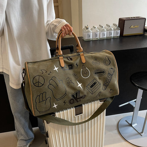 Travel bag with unique gray faux leather design Bowlift