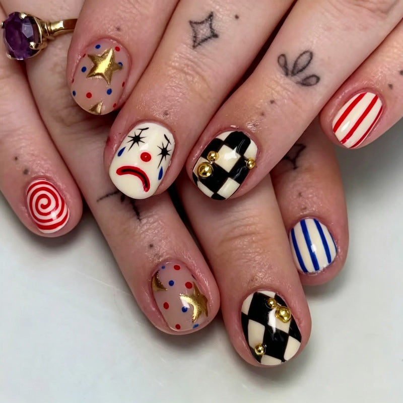 Playful Artistic Press-On Nail Set