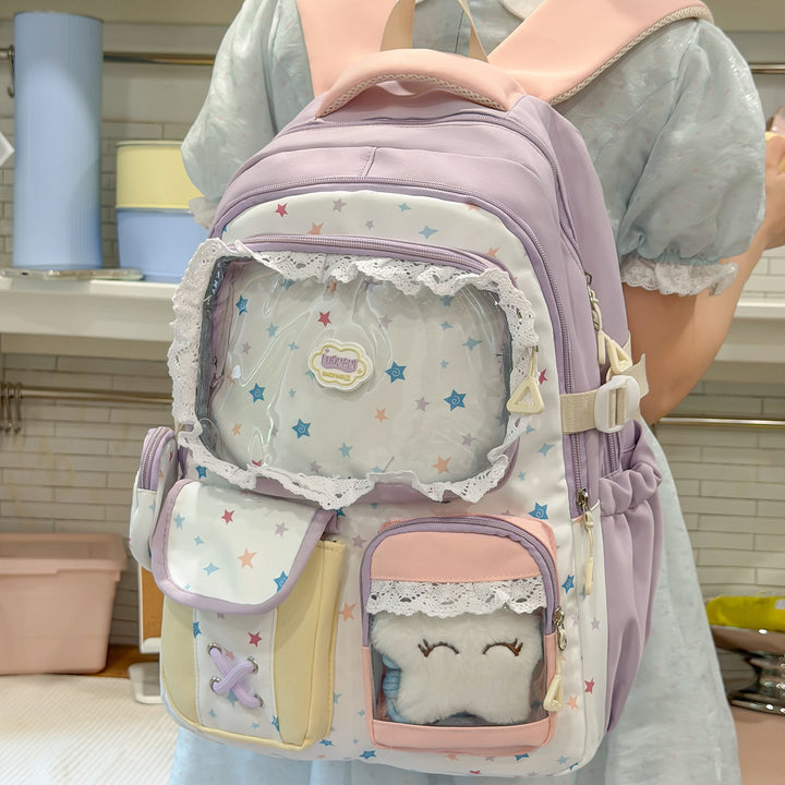 Whimsical Star-Embellished Cute Backpack Bowlift
