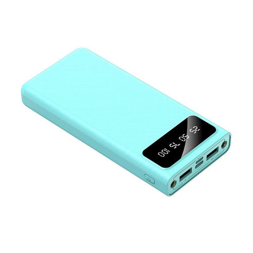 Portable power bank with intelligent LCD charge level indicator and dual USB ports Bowlift