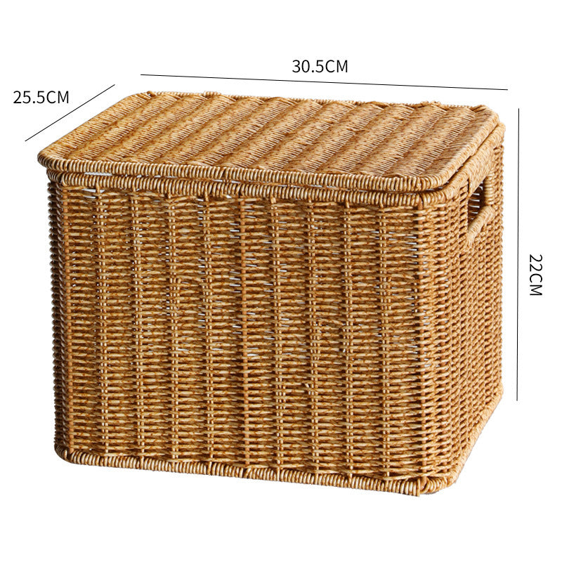 Handcrafted Rectangular Wicker Storage Box Bowlift