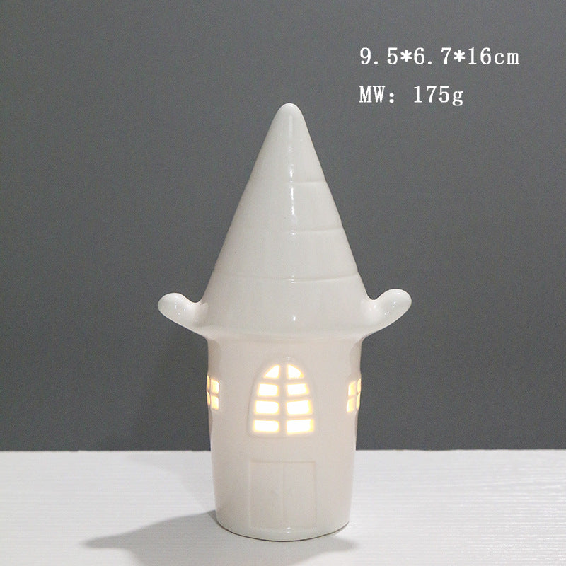 Ceramic House-Shaped Night Light Bowlift