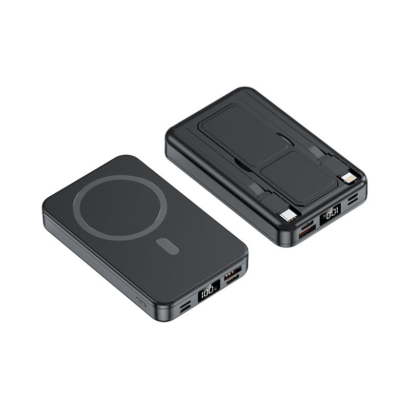 Magnetic portable charger with integrated cable Bowlift