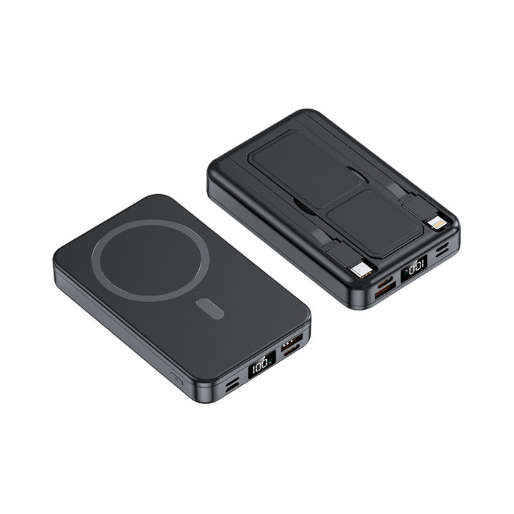 Magnetic portable charger with integrated cable Bowlift