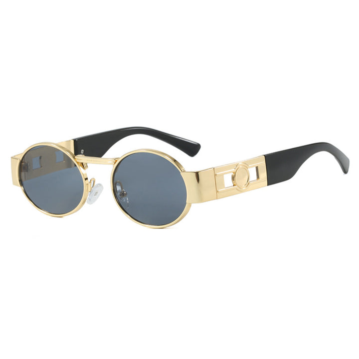 Ladies round sunglasses with fashionable metal frame and UV protection Bowlift