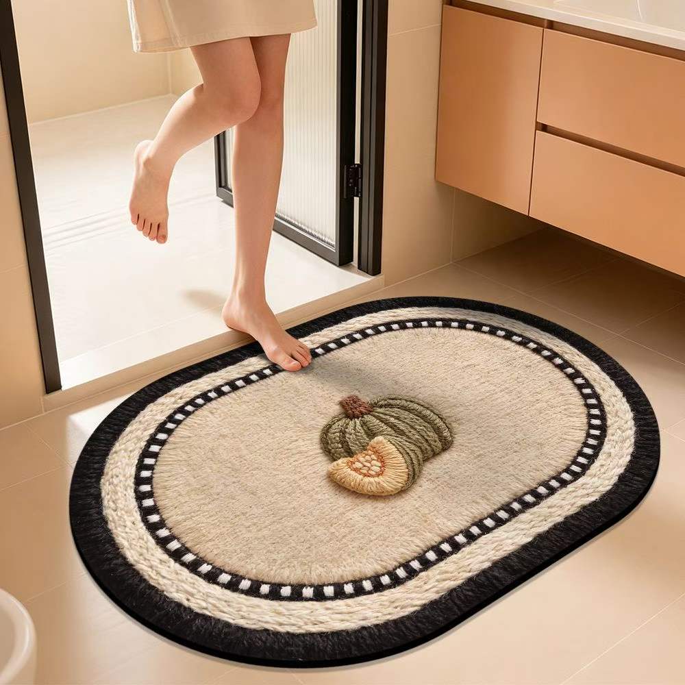 Pumpkin-Themed Decorative Bath Mat Bowlift