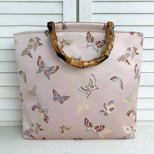Handcrafted bag with bamboo handles Bowlift