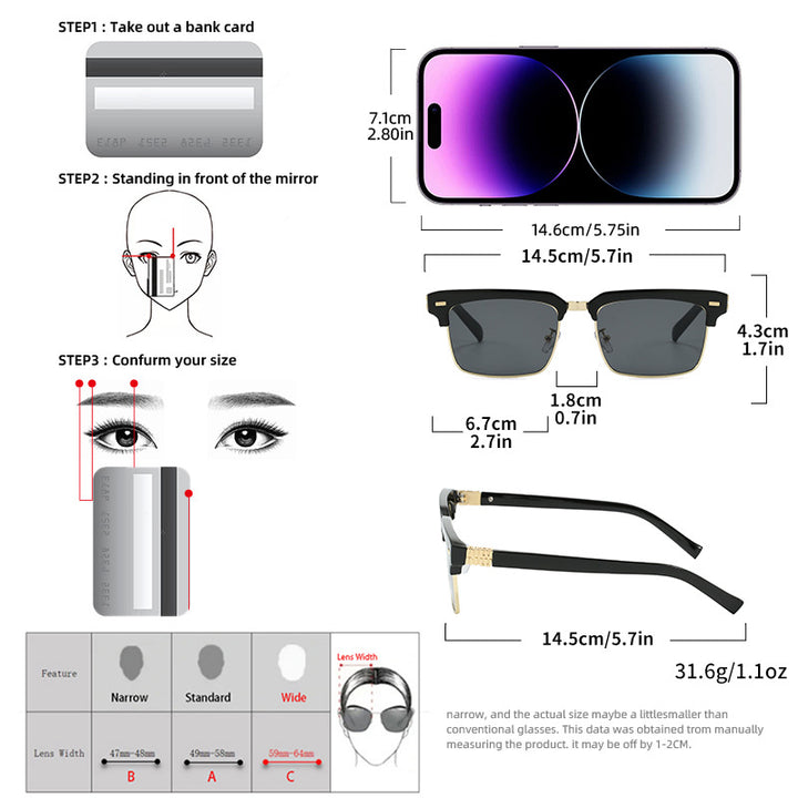 Fashion sunglasses with square frame and stylish design Bowlift