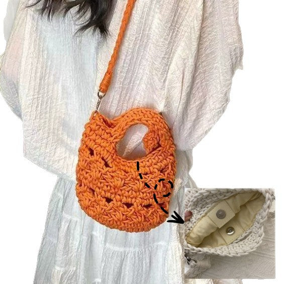 Hand-knotted bag with braided structure Bowlift