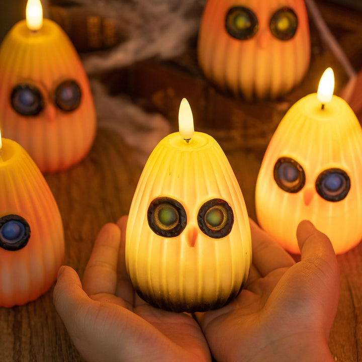 Creepy pumpkin decoration candle