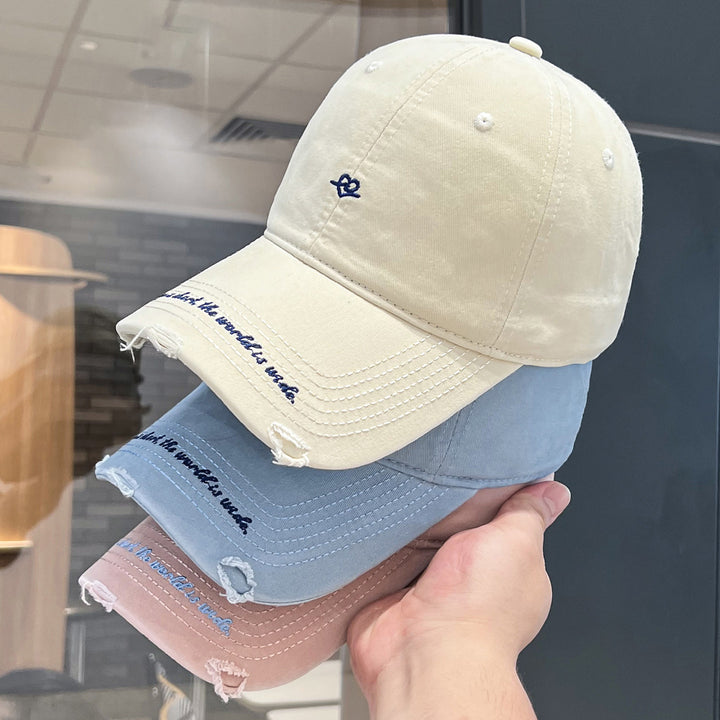 Women's Distressed Vintage Style Baseball Cap Bowlift